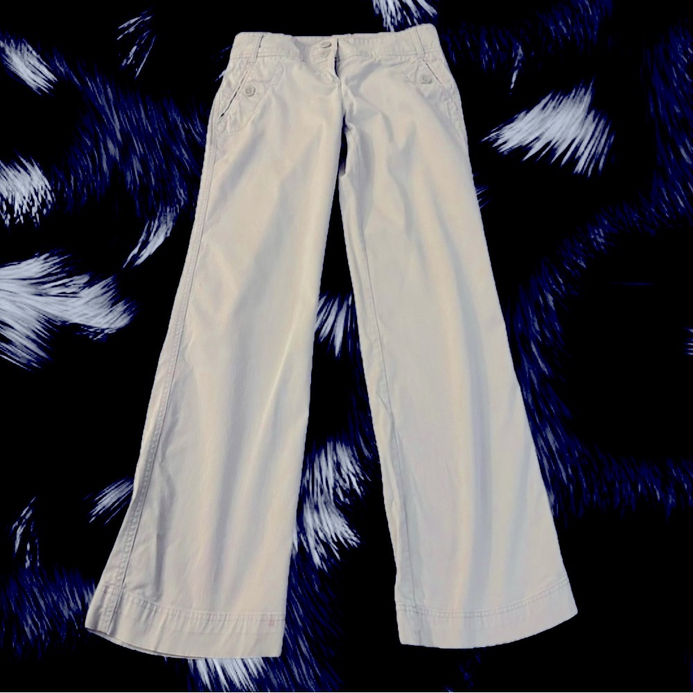 New York & Company Wide-Leg Low-Rise Gray Pants